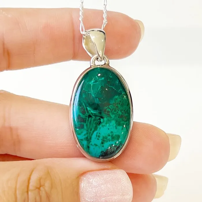 Chrysocolla Sterling Silver Necklace Magic Crystals Necklaces