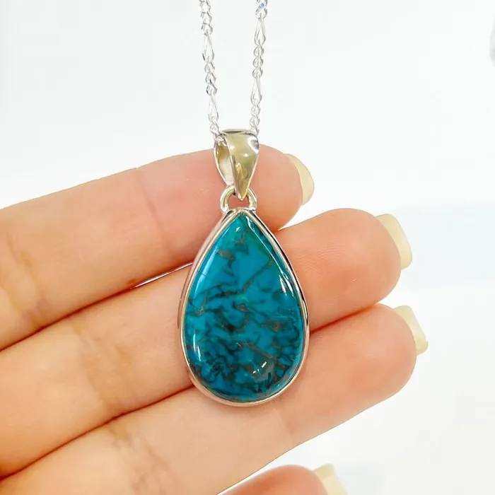 Chrysocolla Sterling Silver Necklace Magic Crystals Necklaces