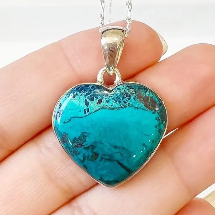 Chrysocolla Sterling Silver Necklace Magic Crystals Necklaces