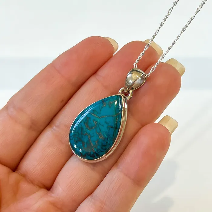 Chrysocolla Sterling Silver Necklace Magic Crystals Necklaces