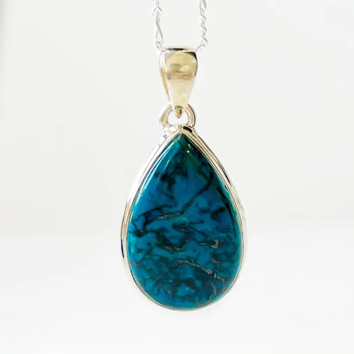 Chrysocolla Sterling Silver Necklace Magic Crystals Necklaces
