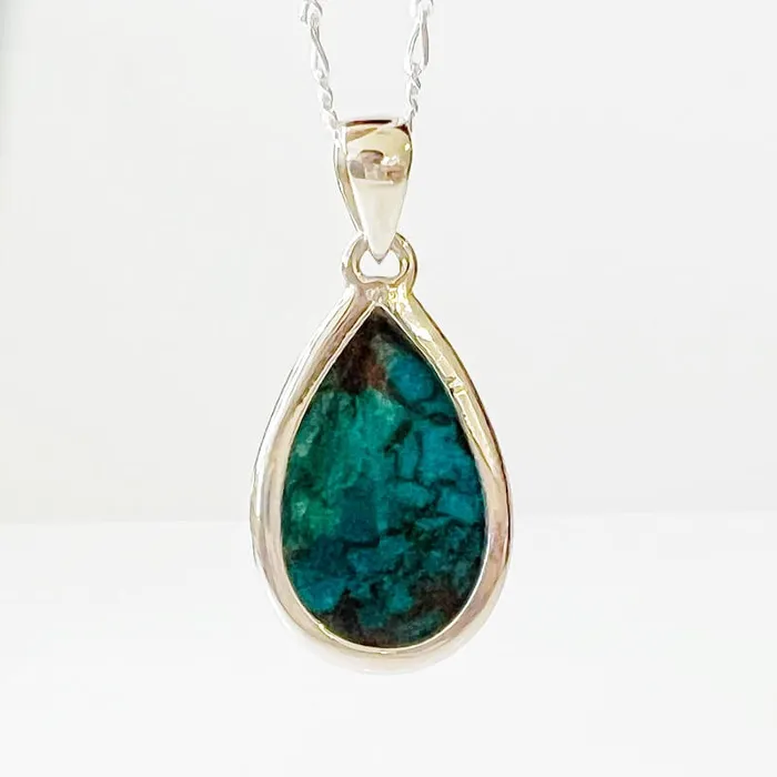 Chrysocolla Sterling Silver Necklace Magic Crystals Necklaces