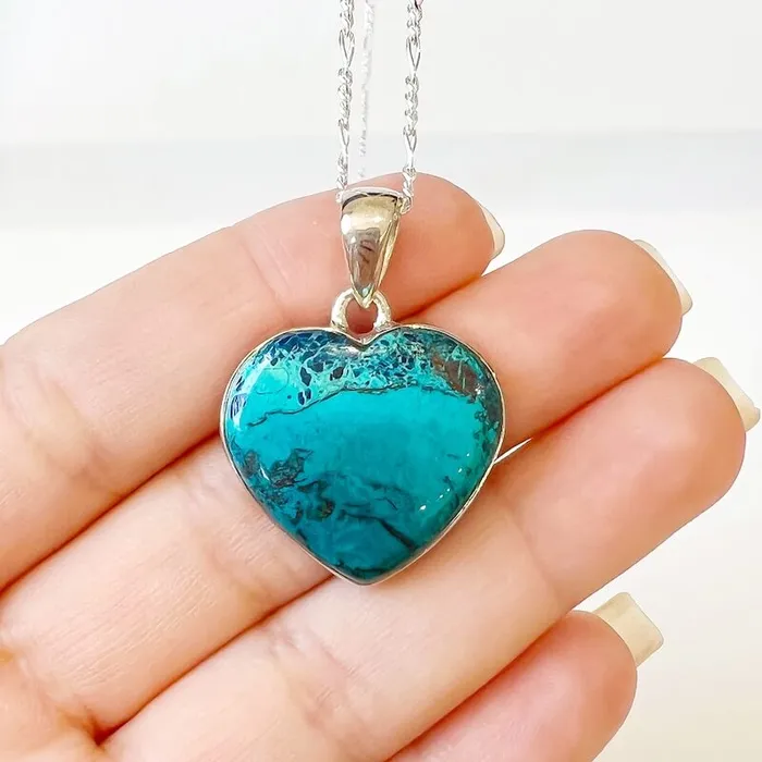 Chrysocolla Sterling Silver Necklace Magic Crystals Necklaces