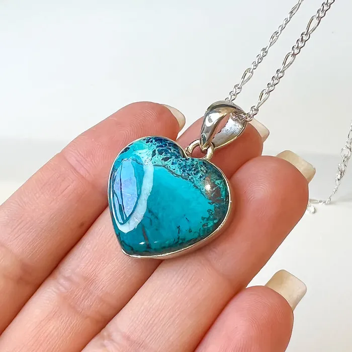 Chrysocolla Sterling Silver Necklace Magic Crystals Necklaces