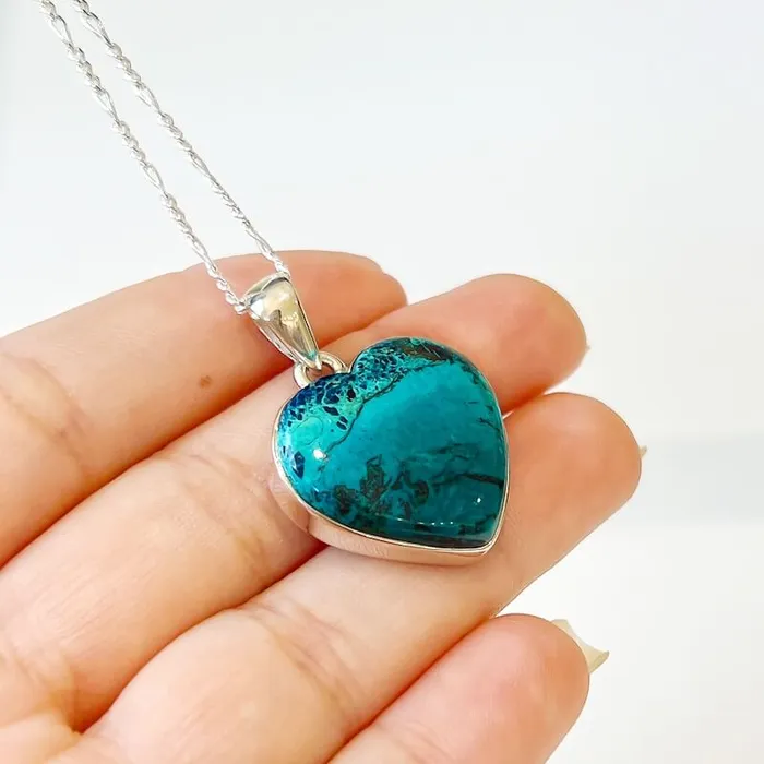 Chrysocolla Sterling Silver Necklace Magic Crystals Necklaces