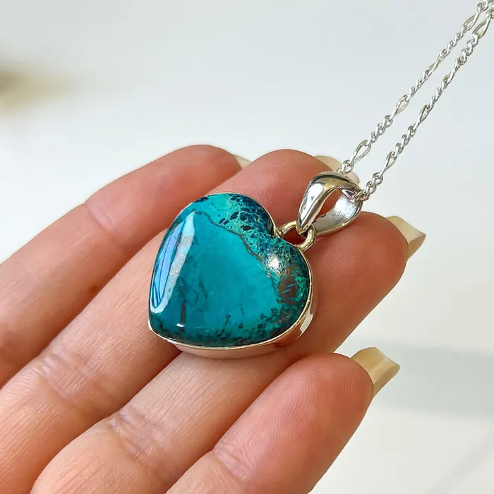 Chrysocolla Sterling Silver Necklace Magic Crystals Necklaces