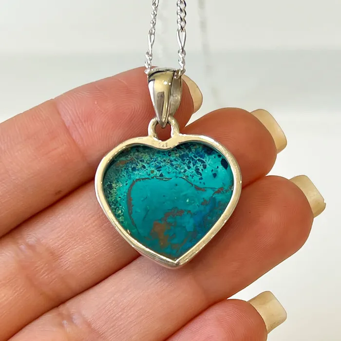 Chrysocolla Sterling Silver Necklace Magic Crystals Necklaces