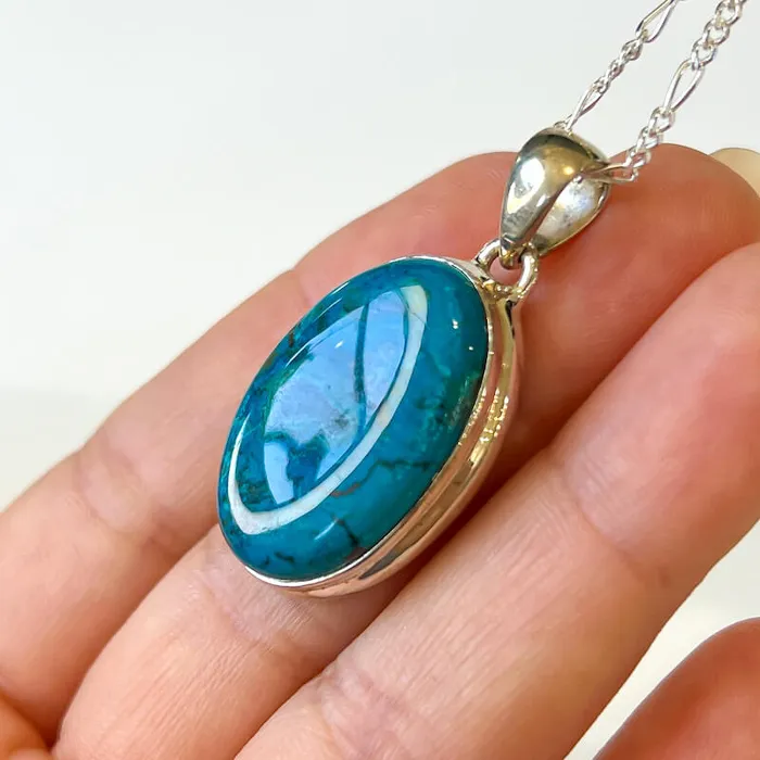 Chrysocolla Sterling Silver Necklace Magic Crystals Necklaces
