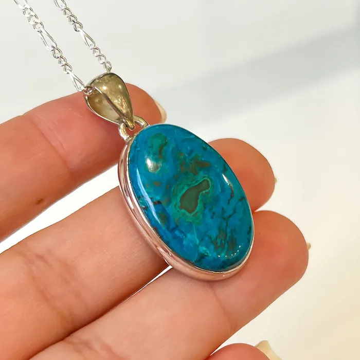 Chrysocolla Sterling Silver Necklace Magic Crystals Necklaces