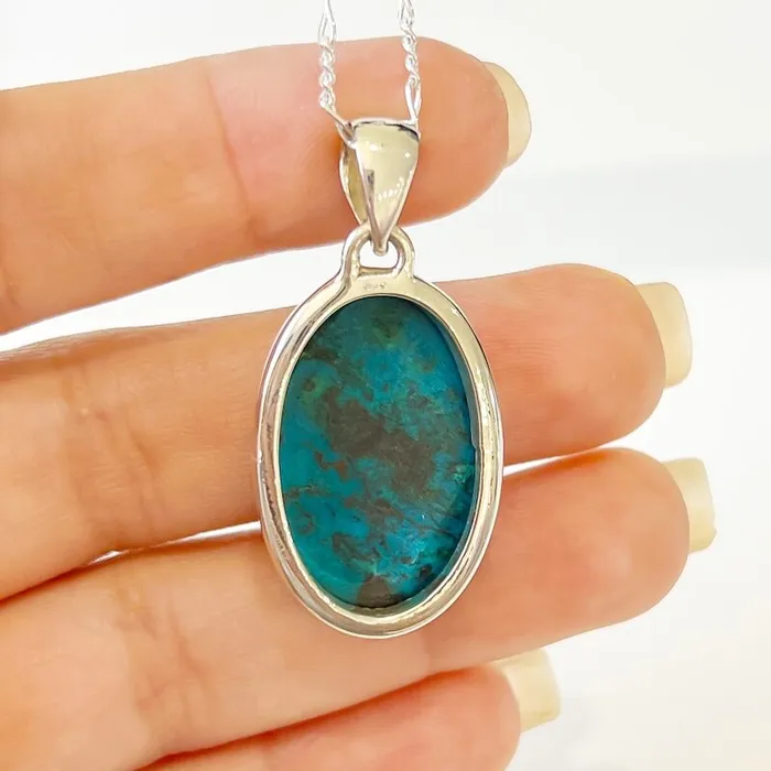 Chrysocolla Sterling Silver Necklace Magic Crystals Necklaces