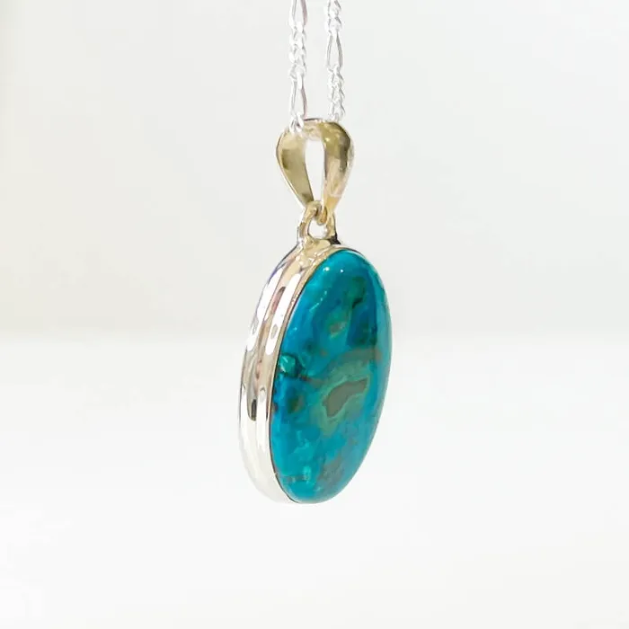 Chrysocolla Sterling Silver Necklace Magic Crystals Necklaces