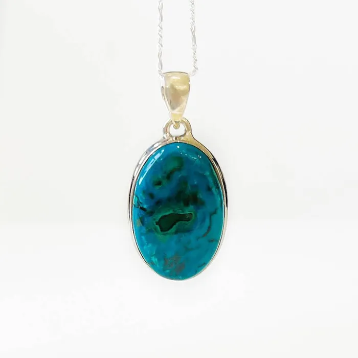 Chrysocolla Sterling Silver Necklace Magic Crystals Necklaces