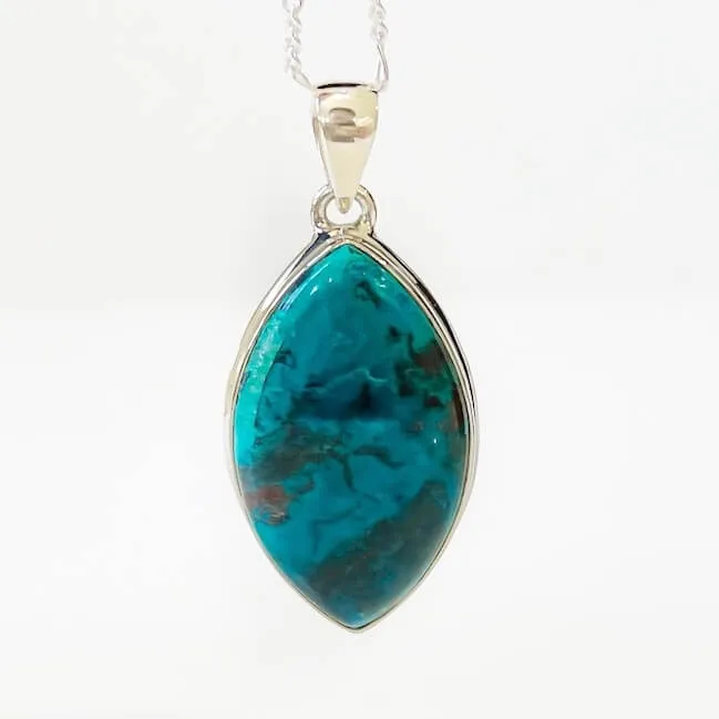 Chrysocolla Sterling Silver Necklace Magic Crystals Necklaces