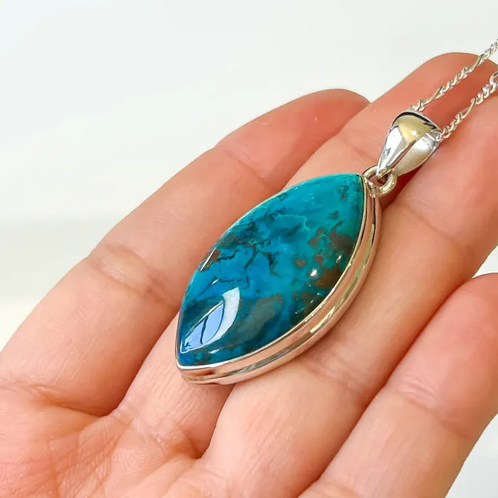 Chrysocolla Sterling Silver Necklace Magic Crystals Necklaces