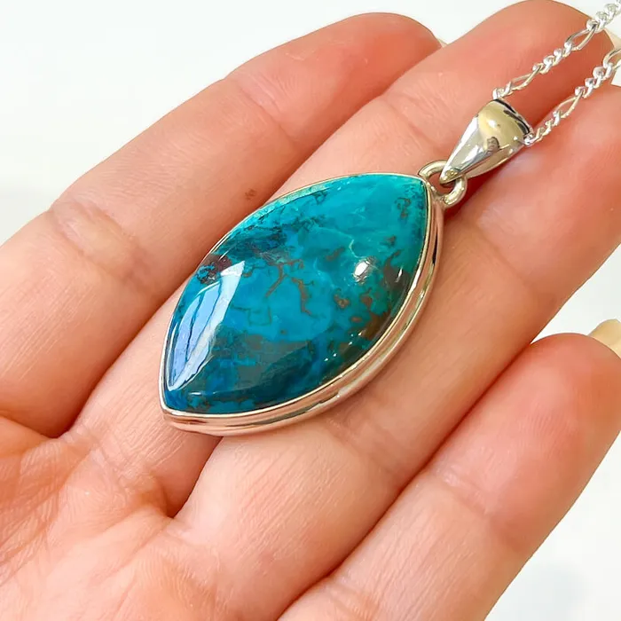 Chrysocolla Sterling Silver Necklace Magic Crystals Necklaces