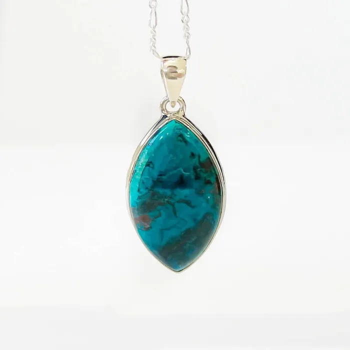 Chrysocolla Sterling Silver Necklace Magic Crystals Necklaces