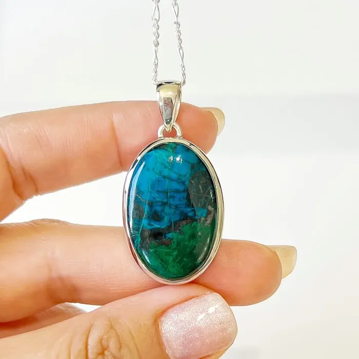 Chrysocolla Sterling Silver Necklace Magic Crystals Necklaces