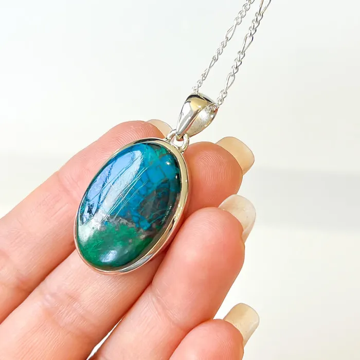 Chrysocolla Sterling Silver Necklace Magic Crystals Necklaces