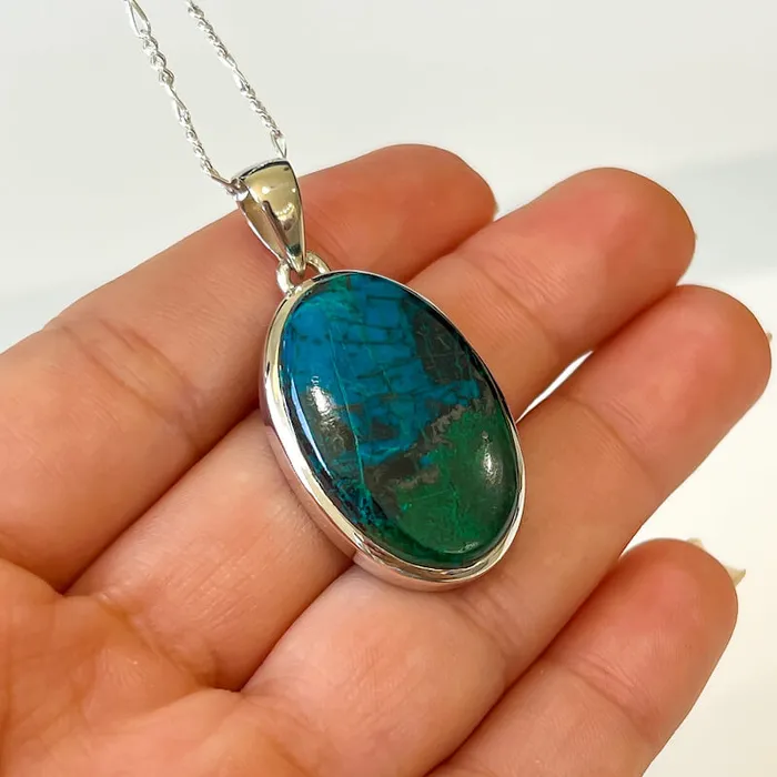 Chrysocolla Sterling Silver Necklace Magic Crystals Necklaces