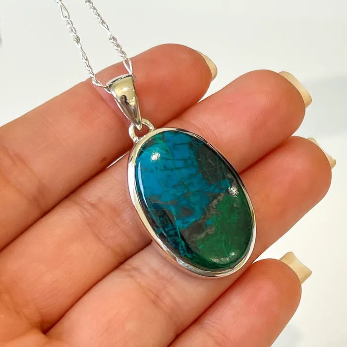 Chrysocolla Sterling Silver Necklace Magic Crystals Necklaces