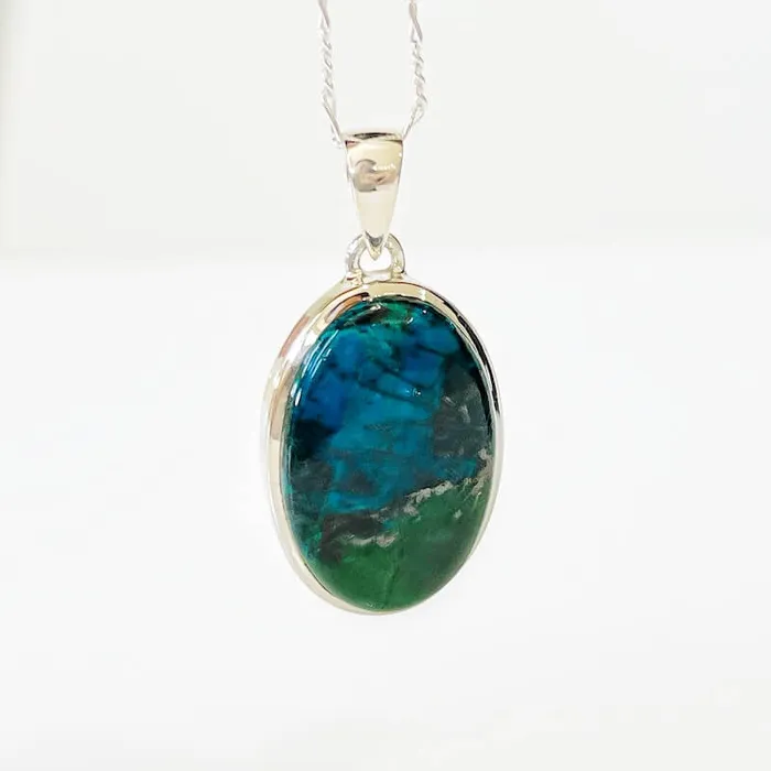 Chrysocolla Sterling Silver Necklace Magic Crystals Necklaces