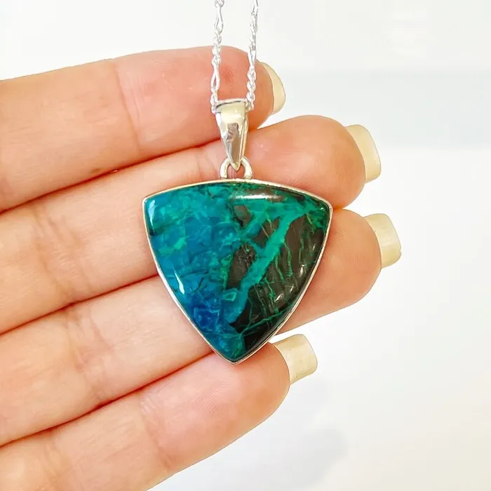 Chrysocolla Sterling Silver Necklace Magic Crystals Necklaces