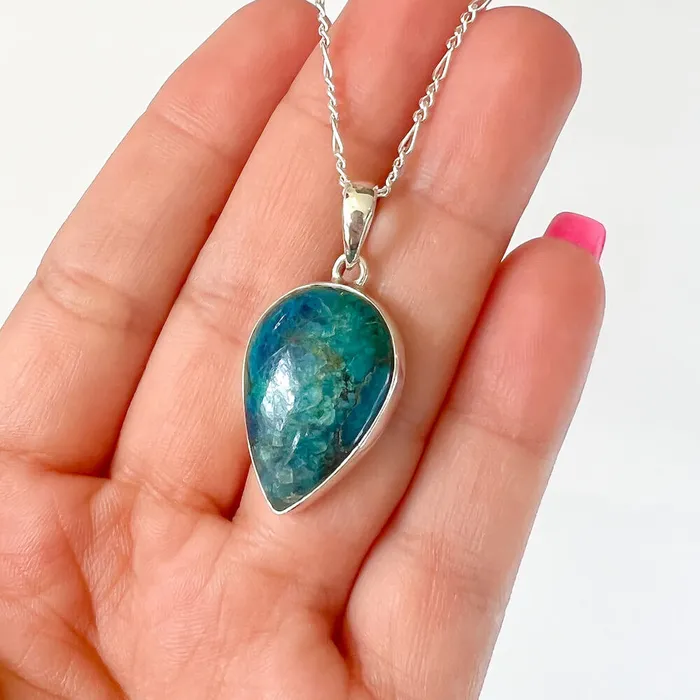 Chrysocolla Sterling Silver Necklace Magic Crystals Necklaces