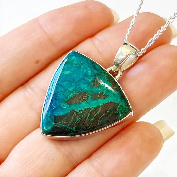 Chrysocolla Sterling Silver Necklace Magic Crystals Necklaces