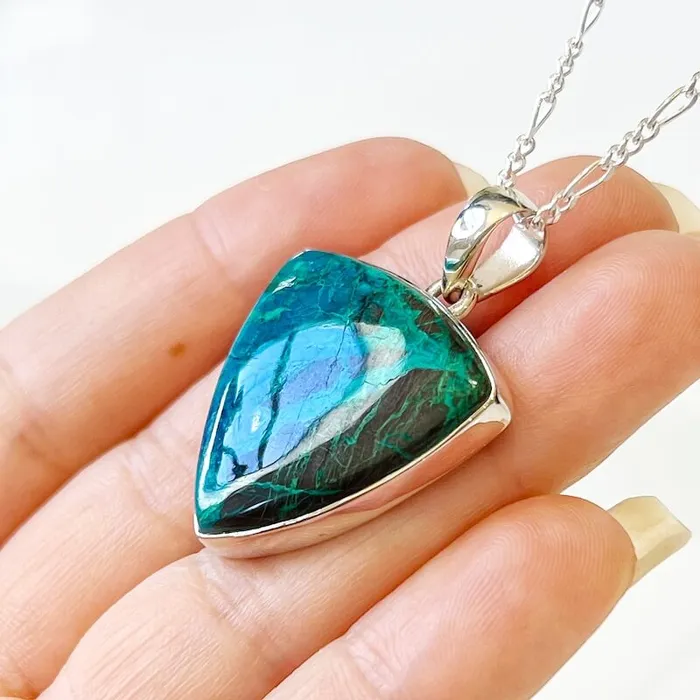 Chrysocolla Sterling Silver Necklace Magic Crystals Necklaces