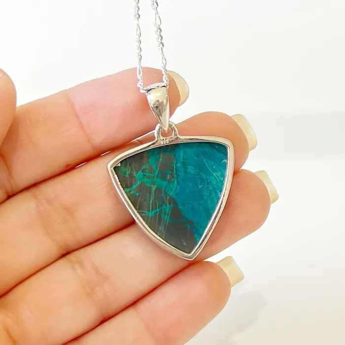 Chrysocolla Sterling Silver Necklace Magic Crystals Necklaces