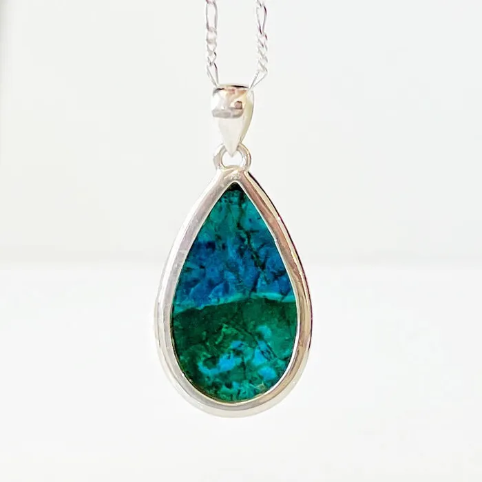 Chrysocolla Sterling Silver Necklace Magic Crystals Necklaces