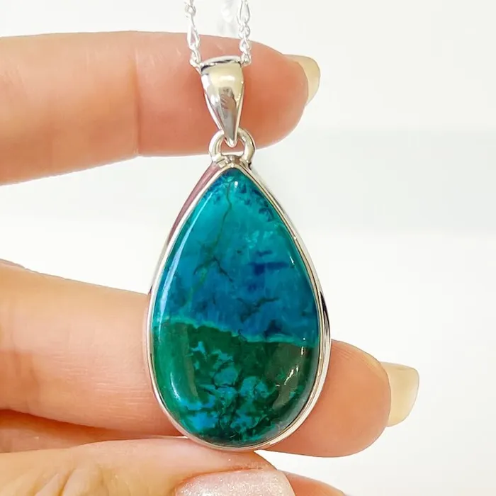 Chrysocolla Sterling Silver Necklace Magic Crystals Necklaces