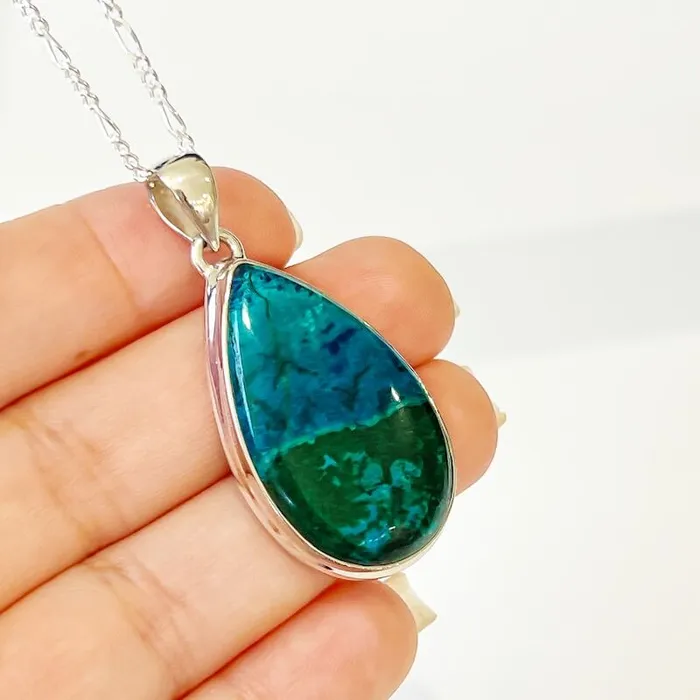 Chrysocolla Sterling Silver Necklace Magic Crystals Necklaces