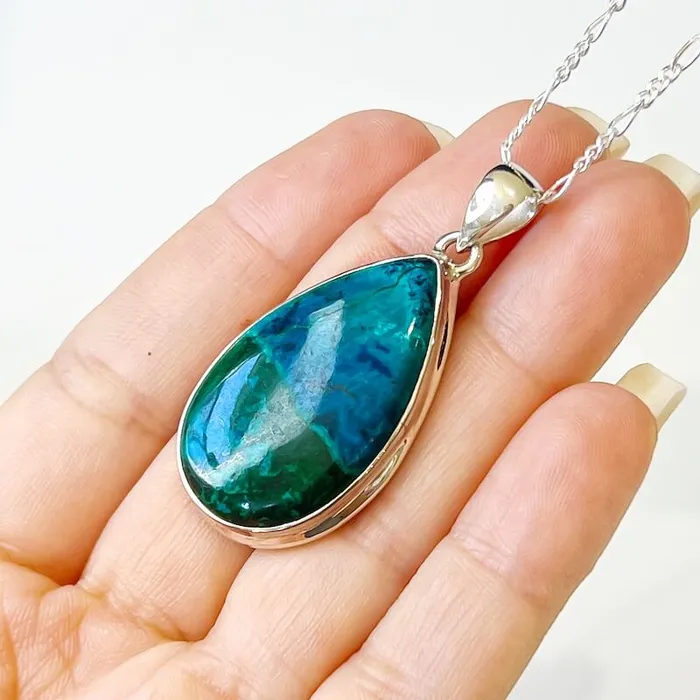 Chrysocolla Sterling Silver Necklace Magic Crystals Necklaces