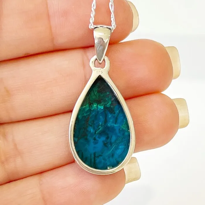 Chrysocolla Sterling Silver Necklace Magic Crystals Necklaces