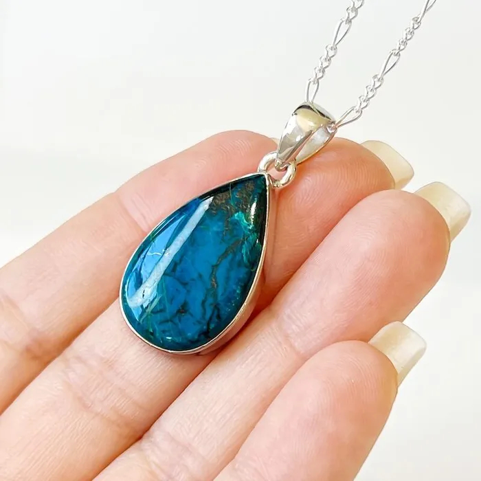 Chrysocolla Sterling Silver Necklace Magic Crystals Necklaces
