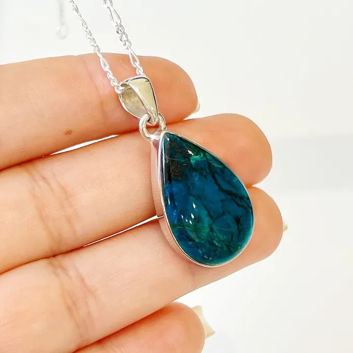 Chrysocolla Sterling Silver Necklace Magic Crystals Necklaces