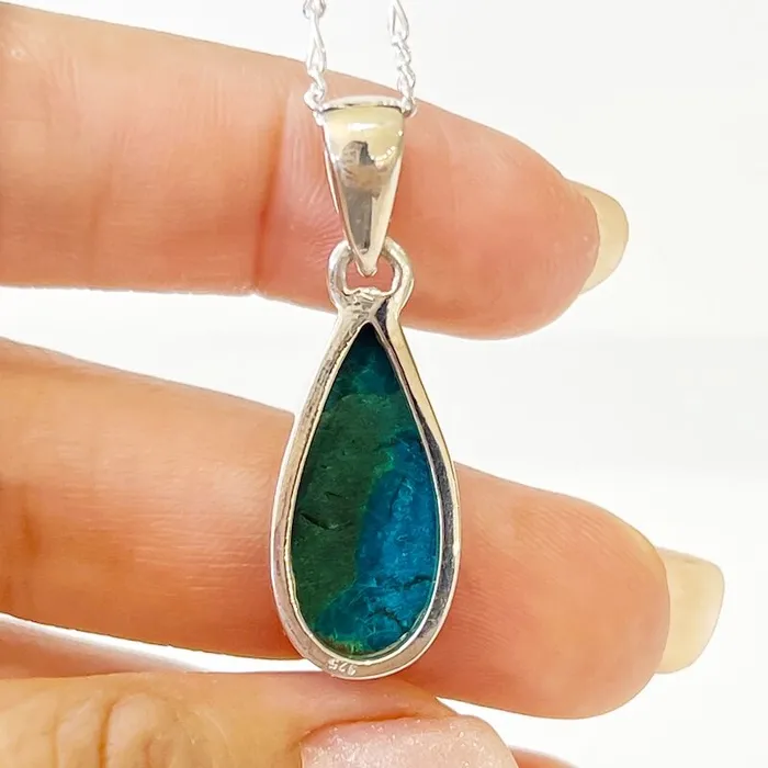 Chrysocolla Sterling Silver Necklace Magic Crystals Necklaces