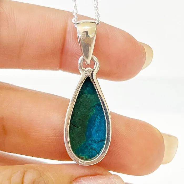 Chrysocolla Sterling Silver Necklace Magic Crystals Necklaces