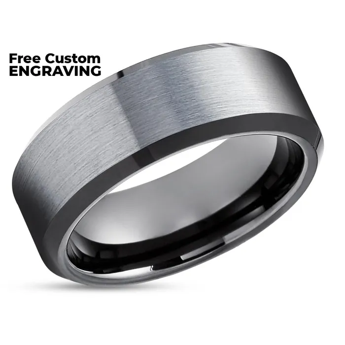 Clean Casting Jewelry Black Tungsten Wedding Ring Gunmetal Wedding Ring Black Tungsten Ring Mans Ring Rings