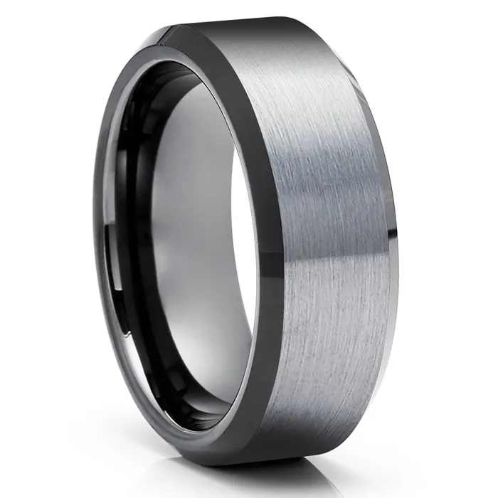 Clean Casting Jewelry Black Tungsten Wedding Ring Gunmetal Wedding Ring Black Tungsten Ring Mans Ring Rings