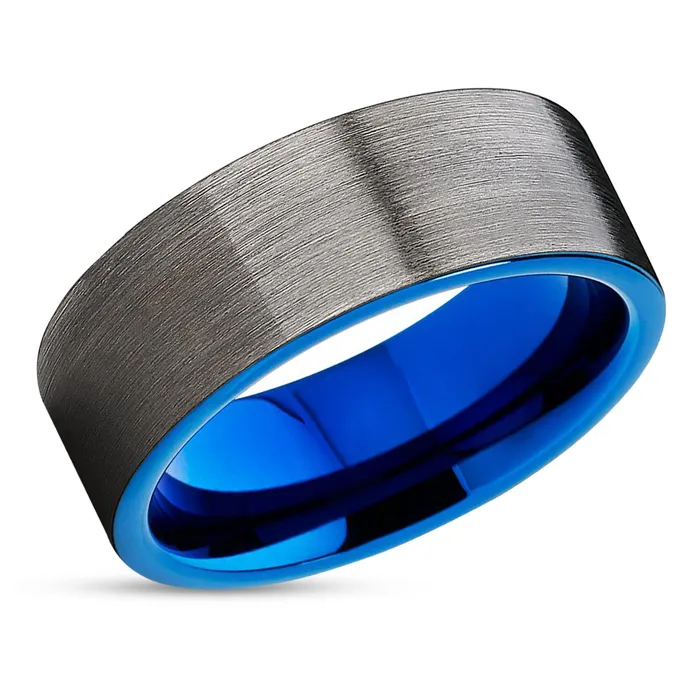Clean Casting Jewelry Blue Wedding Band Tungsten Wedding Ring Gunmetal Wedding Ring Brush Ring Rings Clean Casting Jewelry Blue Wedding Band Tungsten Wedding Ring Gunmetal Wedding Ring Brush Ring Rings