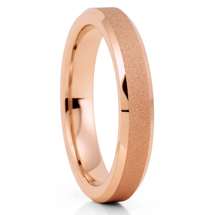 Clean Casting Jewelry Rings 4mm Rose Gold Tungsten Ring Rose Gold Tungsten Band Womens Ring