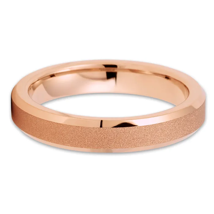 Clean Casting Jewelry Rings 4mm Rose Gold Tungsten Ring Rose Gold Tungsten Band Womens Ring
