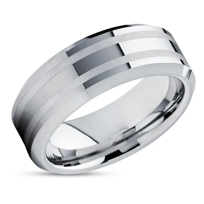 Clean Casting Jewelry Rings Mans Wedding Ring Tungsten Wedding Band Unique Tungsten Ring Engagement Band