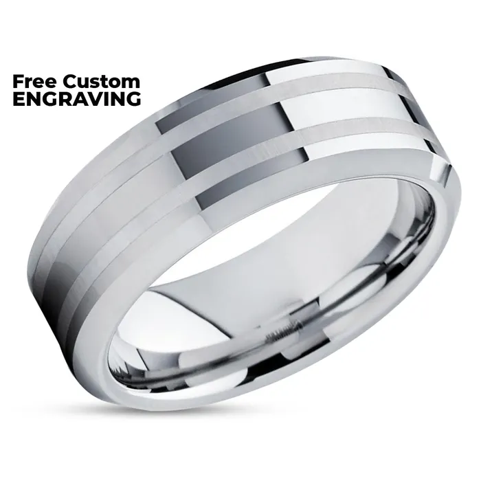 Clean Casting Jewelry Rings Mans Wedding Ring Tungsten Wedding Band Unique Tungsten Ring Engagement Band