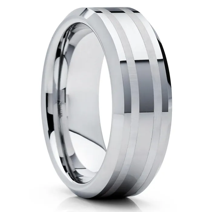 Clean Casting Jewelry Rings Mans Wedding Ring Tungsten Wedding Band Unique Tungsten Ring Engagement Band