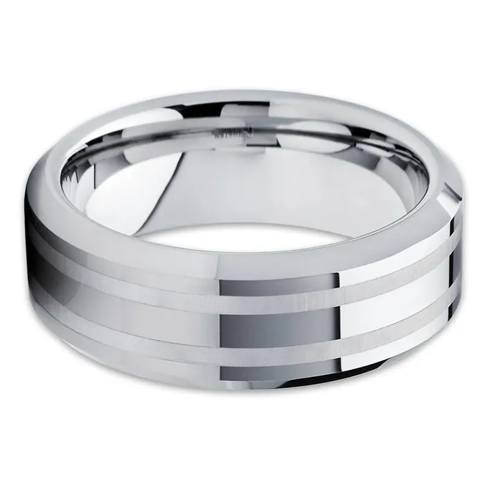 Clean Casting Jewelry Rings Mans Wedding Ring Tungsten Wedding Band Unique Tungsten Ring Engagement Band