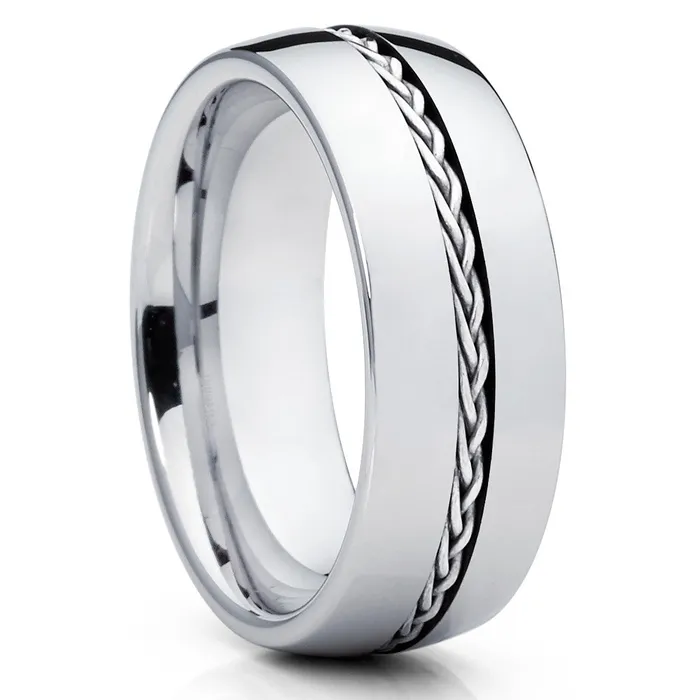 Clean Casting Jewelry Rings Silver Wedding Ring Tungsten Wedding Ring Braid Wedding Ring Unique Wedding Ring