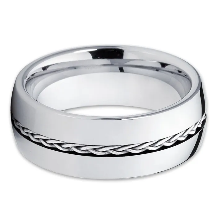 Clean Casting Jewelry Rings Silver Wedding Ring Tungsten Wedding Ring Braid Wedding Ring Unique Wedding Ring